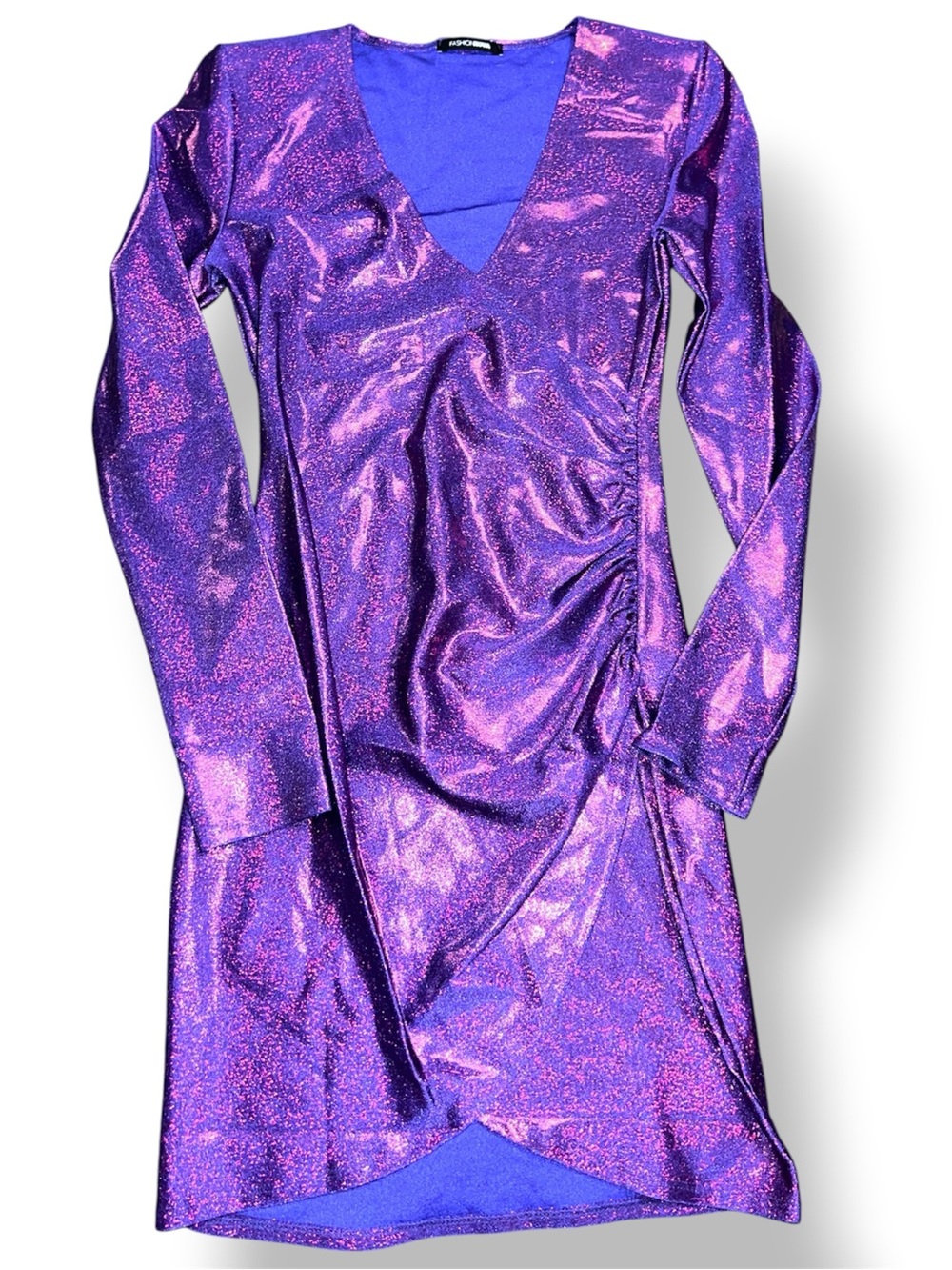 Fashion Nova Vibrant Purple Shimmer Dress